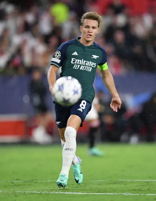 Framed Print : Champions League Showdown: Odegaard Shines as Arsenal Takes on Sevilla Framed Print : Champions League Showdown: Odegaard Shines as Arsenal Takes on Sevilla