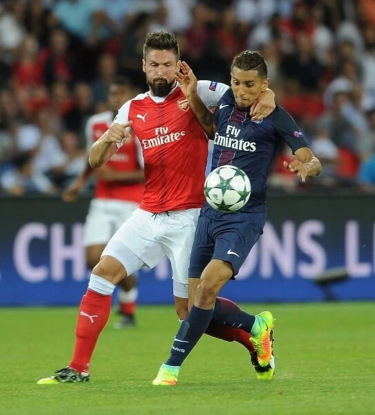 Champions League Showdown: Olivier Giroud vs. Marquinhos - Paris Saint-Germain vs. Arsenal (2016-17): A Clash of Titans