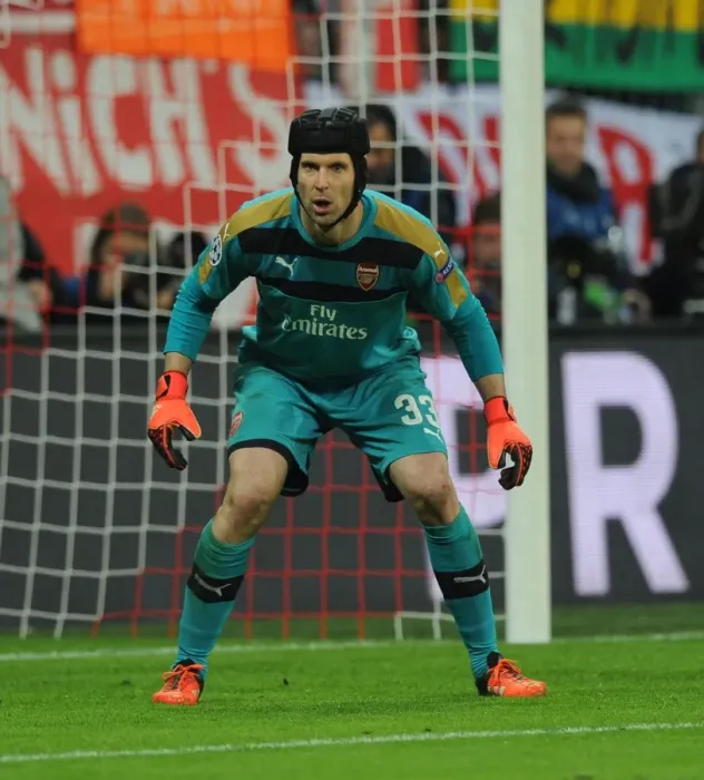 Framed Print : Champions League Showdown: Petr Cech and Arsenal vs. Bayern Munich
