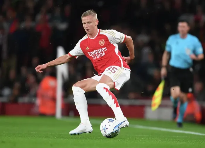 Framed Print : Champions League Showdown: Zinchenko's Battle Against PSV Eindhoven with Arsenal Framed Print : Champions League Showdown: Zinchenko's Battle Against PSV Eindhoven with Arsenal