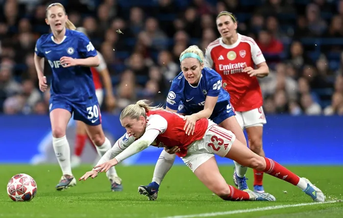 Framed Print : Chelsea FC v Arsenal FC - UEFA Women's Champions League 2025 / 26 Quarter-finals Second Leg