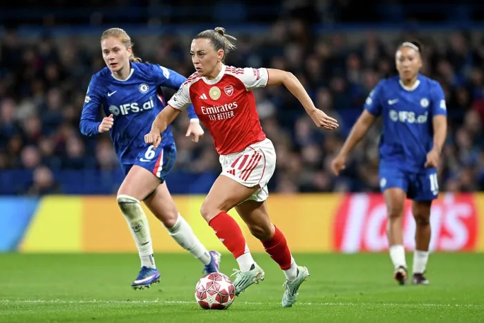 Framed Print : Chelsea FC v Arsenal FC - UEFA Women's Champions League 2025 / 26 Quarter-finals Second Leg