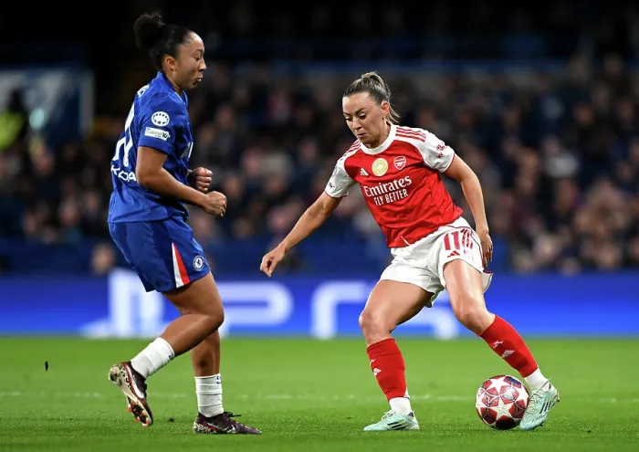 Framed Print : Chelsea FC v Arsenal FC - UEFA Women's Champions League 2025 / 26 Quarter-finals Second Leg