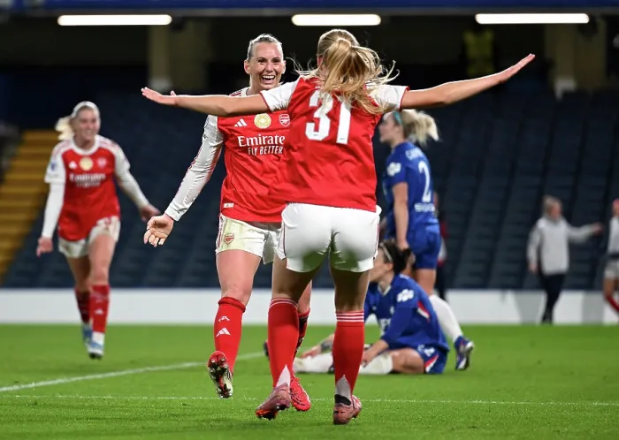 Framed Print : Chelsea FC v Arsenal FC - UEFA Women's Champions League 2025 / 26 Quarter-finals Second Leg Framed Print : Chelsea FC v Arsenal FC - UEFA Women's Champions League 2025 / 26 Quarter-finals Second Leg