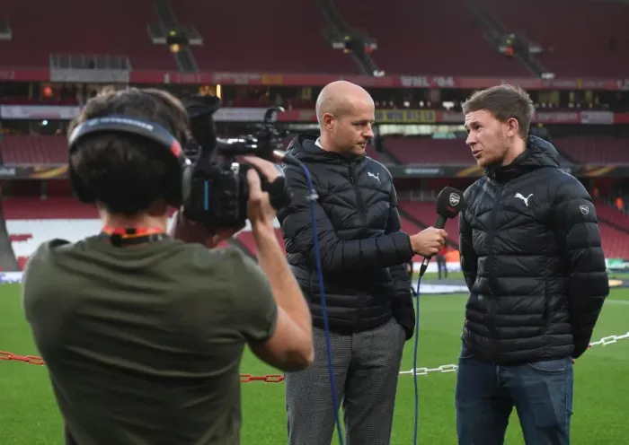Framed Print : Chris Harris and Nik Brumsack (Arsenal Media). Arsenal 3: 1 FC Cologne. UEFA Europa League