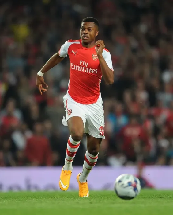 Framed Print : Chuba Akpom in Action: Arsenal vs Southampton, League Cup 2014 / 15