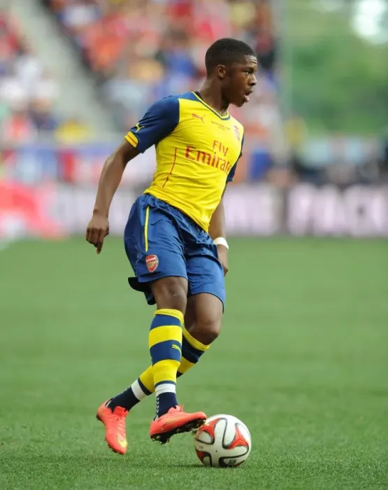 Framed Print : Chuba Akpom Faces Off Against New York Red Bulls in Arsenal's Pre-Season Friendly Framed Print : Chuba Akpom Faces Off Against New York Red Bulls in Arsenal's Pre-Season Friendly