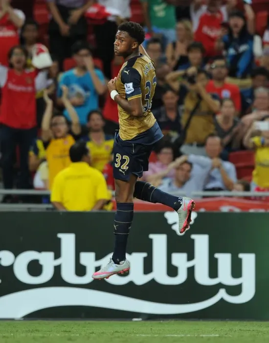 Framed Print : Chuba Akpom Scores: Arsenal's Victory at 2015 Barclays Asia Trophy, Kallang, Singapore