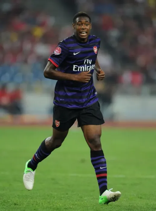 Framed Print : Chuks Aneke in Action: Arsenal vs Malaysia XI (2012) Framed Print : Chuks Aneke in Action: Arsenal vs Malaysia XI (2012)