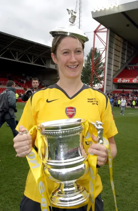 Framed Print : Ciara Grant Celebrates FA Cup Victory with Arsenal