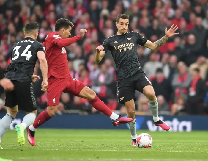 Framed Print : Clash at Anfield: Kiwior vs. Firmino - A Premier League Battle Framed Print : Clash at Anfield: Kiwior vs. Firmino - A Premier League Battle