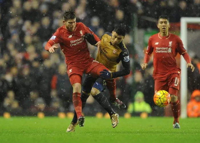 Framed Print : Clash at Anfield: Oxlade-Chamberlain vs. Moreno - Premier League Battle
