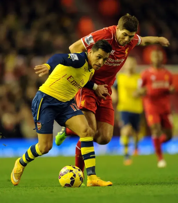 Framed Print : Clash at Anfield: Sanchez vs. Gerrard - Liverpool vs. Arsenal, Premier League 2014 / 15