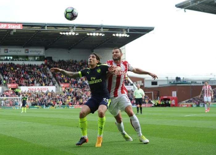 Framed Print : Clash at the Bet365: Bellerin vs Pieters in Stoke vs Arsenal Premier League Showdown Framed Print : Clash at the Bet365: Bellerin vs Pieters in Stoke vs Arsenal Premier League Showdown