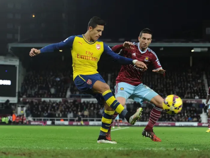 Framed Print : Clash at the Boleyn: Sanchez Faces Off Against Amalfitano in Premier League Showdown Framed Print : Clash at the Boleyn: Sanchez Faces Off Against Amalfitano in Premier League Showdown