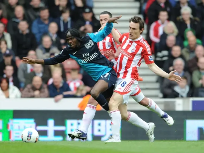 Framed Print : Clash at Britannia: Gervinho vs. Stoke's Defense Framed Print : Clash at Britannia: Gervinho vs. Stoke's Defense