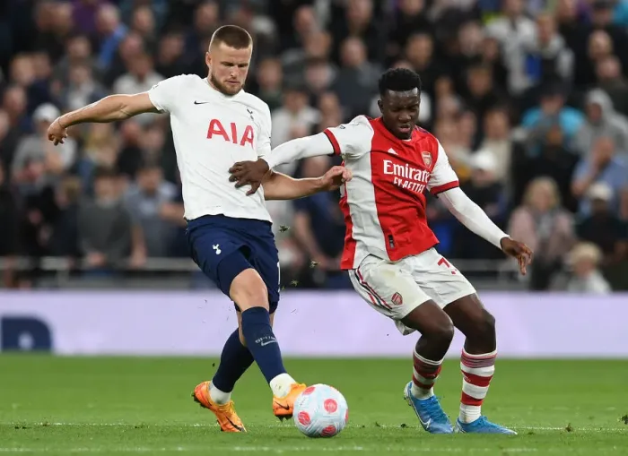 Framed Print : Clash in the Capital: Nketiah vs. Dier - Tottenham vs. Arsenal, Premier League 2021-22