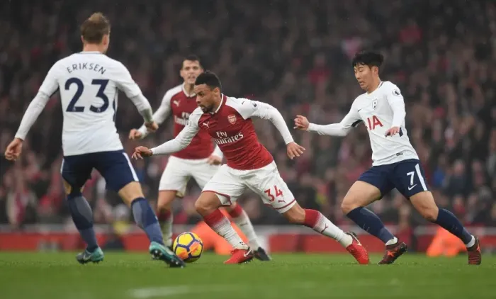 Framed Print : Clash of the Capital Rivals: Coquelin vs. Son in Arsenal vs. Tottenham Showdown