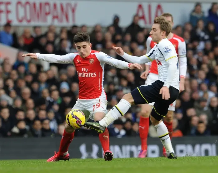 Framed Print : Clash of the Capital Rivals: Hector Bellerin vs. Christian Eriksen in the Premier League Battle at White Hart Lane