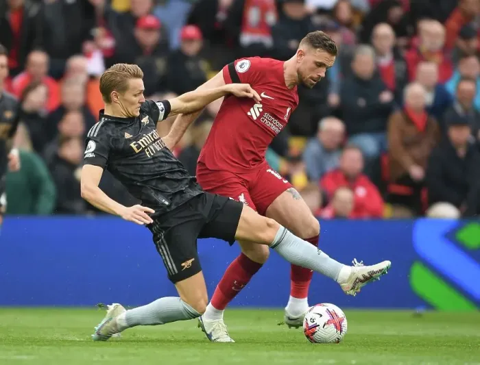 Framed Print : Clash of Captains: Odegaard vs. Henderson - Premier League Showdown, Liverpool vs. Arsenal 2022-23 Framed Print : Clash of Captains: Odegaard vs. Henderson - Premier League Showdown, Liverpool vs. Arsenal 2022-23