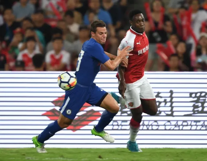 Framed Print : Clash in China: Arsenal vs. Chelsea - Azpilicueta vs. Welbeck Framed Print : Clash in China: Arsenal vs. Chelsea - Azpilicueta vs. Welbeck