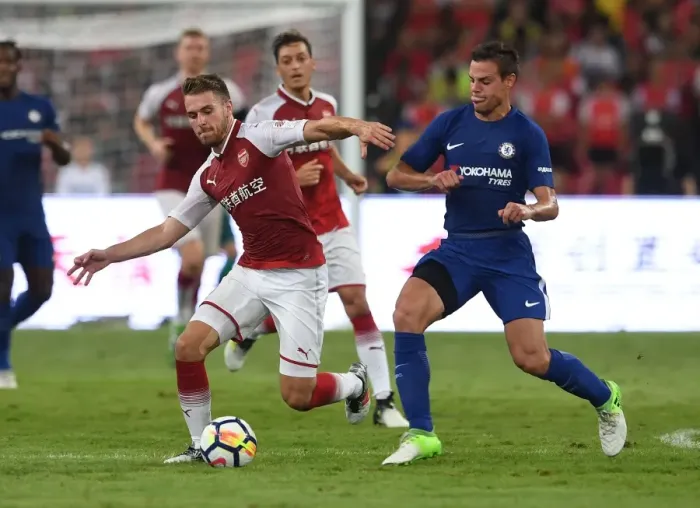 Framed Print : Clash in China: Ramsey vs Azpilicueta - Arsenal vs Chelsea Pre-Season Battle