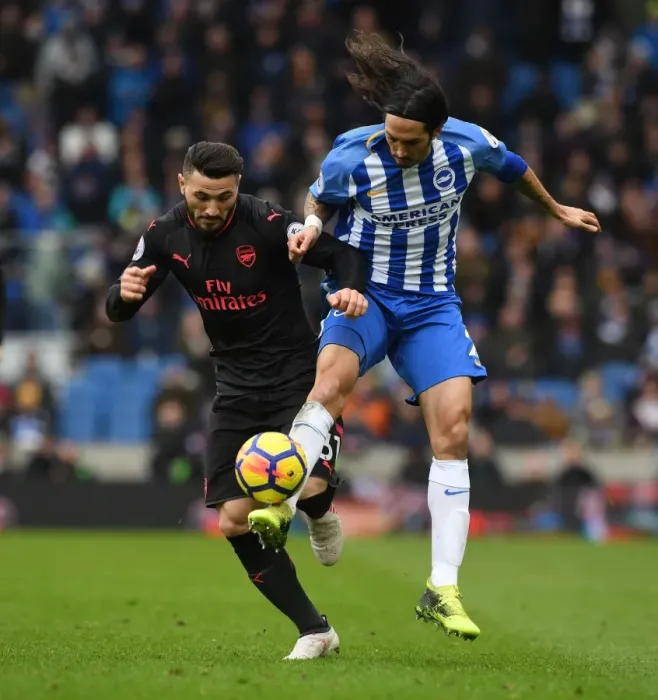 Framed Print : Clash at the Coast: Brighton vs. Arsenal - Kolasinac vs. Schelotto Battle Framed Print : Clash at the Coast: Brighton vs. Arsenal - Kolasinac vs. Schelotto Battle