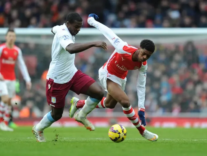 Framed Print : Clash at Emirates: Akpom vs. Okore, Arsenal vs. Aston Villa, Premier League 2015 Framed Print : Clash at Emirates: Akpom vs. Okore, Arsenal vs. Aston Villa, Premier League 2015