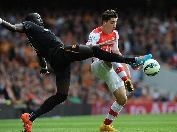 Clash at the Emirates: Bellerin vs Diame in Arsenal's Battle Against Hull City (2014-15)