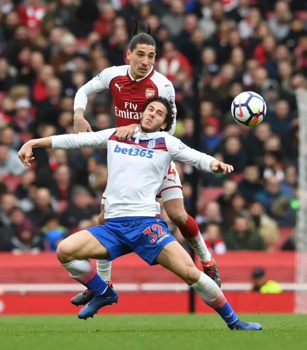 Framed Print : Clash at the Emirates: Bellerin vs. Sobhi in Arsenal's Battle Against Stoke City Framed Print : Clash at the Emirates: Bellerin vs. Sobhi in Arsenal's Battle Against Stoke City