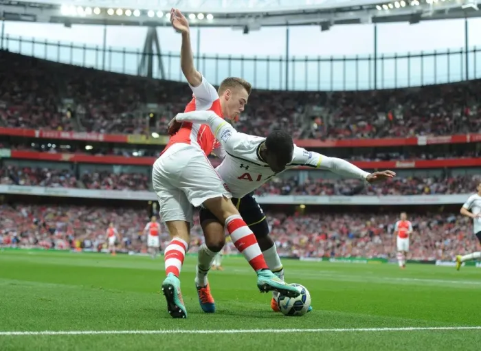 Framed Print : Clash at the Emirates: Chambers vs. Rose - Arsenal vs. Tottenham Premier League Showdown Framed Print : Clash at the Emirates: Chambers vs. Rose - Arsenal vs. Tottenham Premier League Showdown