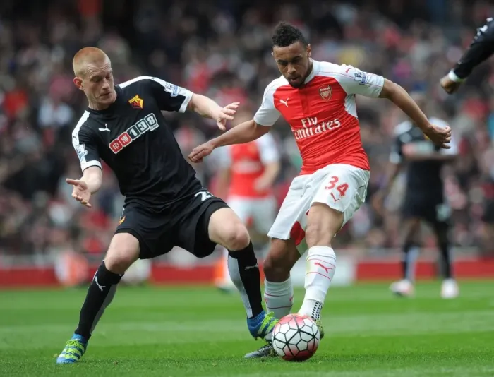 Framed Print : Clash at Emirates: Coquelin vs Watson - Arsenal vs Watford, Premier League 2015-16 Framed Print : Clash at Emirates: Coquelin vs Watson - Arsenal vs Watford, Premier League 2015-16