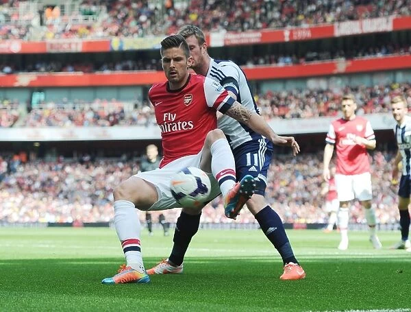 Clash at Emirates: Giroud vs. Brunt - Arsenal vs. West Bromwich Albion, Premier League, 2013-14