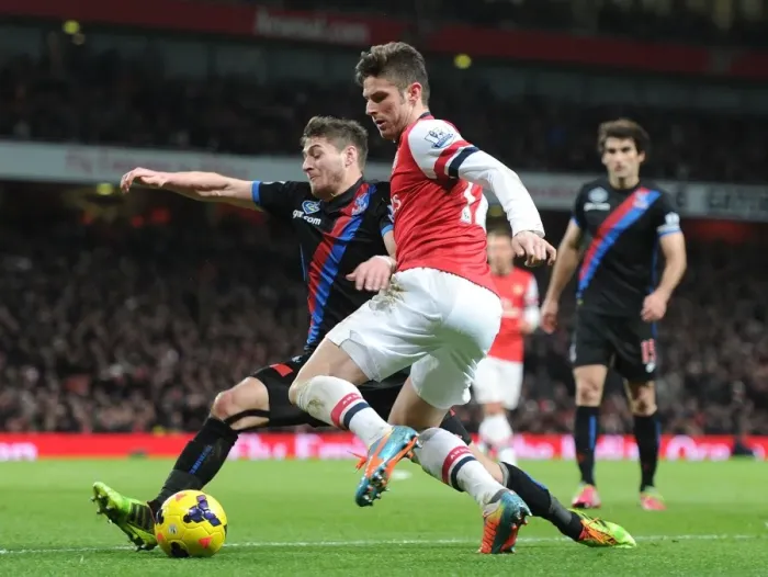 Framed Print : Clash at Emirates: Giroud vs. Ward - Arsenal vs. Crystal Palace, Premier League 2013-14 Framed Print : Clash at Emirates: Giroud vs. Ward - Arsenal vs. Crystal Palace, Premier League 2013-14