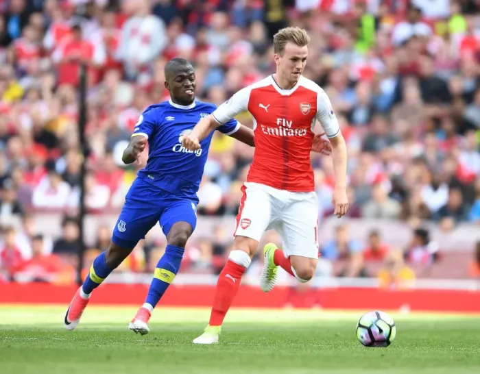 Framed Print : Clash at the Emirates: Holding vs Valencia, Arsenal vs Everton, Premier League Framed Print : Clash at the Emirates: Holding vs Valencia, Arsenal vs Everton, Premier League