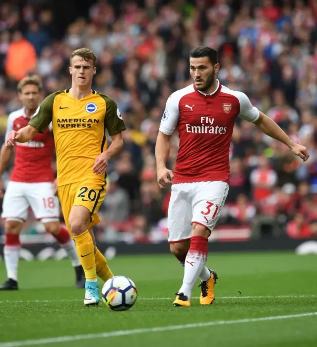 Framed Print : Clash at Emirates: Kolasinac vs. March in Arsenal's Battle with Brighton Framed Print : Clash at Emirates: Kolasinac vs. March in Arsenal's Battle with Brighton