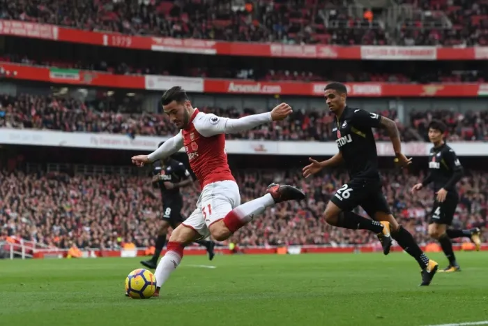 Framed Print : Clash at Emirates: Kolasinac vs Naughton, Arsenal vs Swansea City, Premier League 2017-18 Framed Print : Clash at Emirates: Kolasinac vs Naughton, Arsenal vs Swansea City, Premier League 2017-18