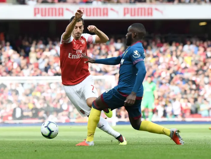 Framed Print : Clash at the Emirates: Mkhitaryan vs Masuaku in Arsenal's Battle Against West Ham Framed Print : Clash at the Emirates: Mkhitaryan vs Masuaku in Arsenal's Battle Against West Ham