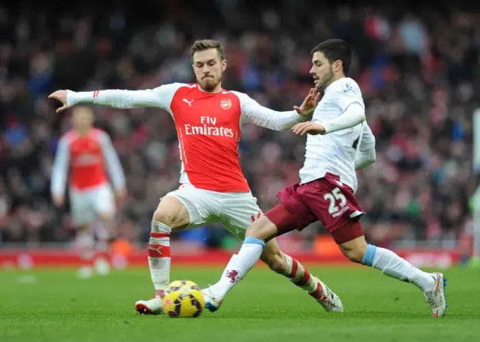 Framed Print : Clash at Emirates: Ramsey vs. Gil - Arsenal vs. Aston Villa, Premier League 2015 Framed Print : Clash at Emirates: Ramsey vs. Gil - Arsenal vs. Aston Villa, Premier League 2015