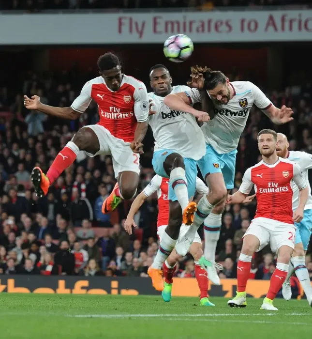 Framed Print : Clash at the Emirates: Welbeck vs. Antonio & Carroll, Arsenal vs. West Ham United, Premier League