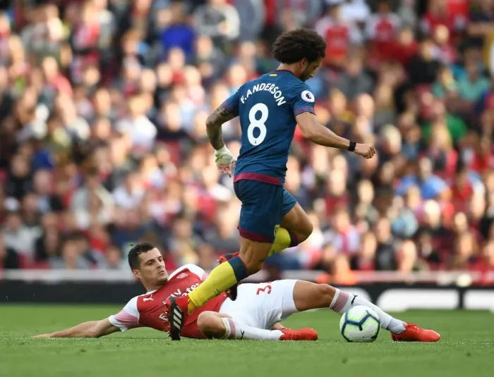 Framed Print : Clash at the Emirates: Xhaka vs. Anderson - Arsenal vs. West Ham United, Premier League 2018-19 Framed Print : Clash at the Emirates: Xhaka vs. Anderson - Arsenal vs. West Ham United, Premier League 2018-19