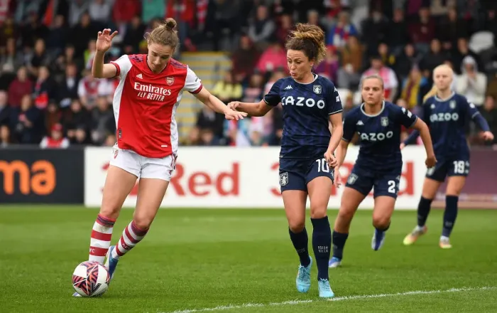 Framed Print : Clash of the FA WSL Stars: Miedema vs. Petzelberger - Arsenal Women vs. Aston Villa Women Framed Print : Clash of the FA WSL Stars: Miedema vs. Petzelberger - Arsenal Women vs. Aston Villa Women