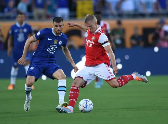 Framed Print : Clash in Florida: Arsenal vs. Chelsea - Zinchenko vs. Mount