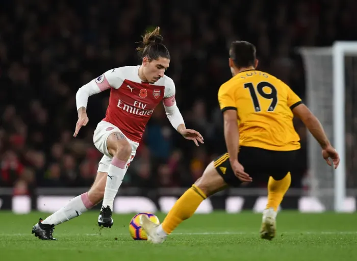 Framed Print : Clash of Forces: Bellerin vs. Castro in Intense Arsenal vs. Wolves Showdown