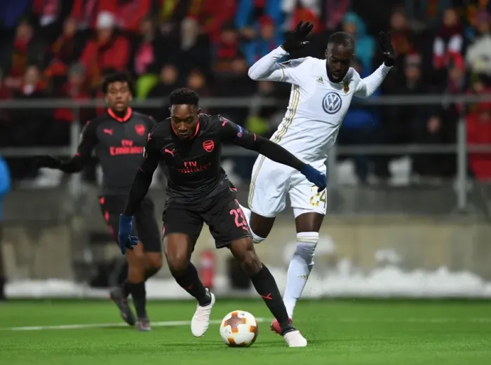 Framed Print : Clash of the Forwards: Welbeck vs. Mukibi in Europa League Battle Framed Print : Clash of the Forwards: Welbeck vs. Mukibi in Europa League Battle