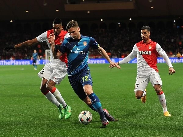 Clash of Giants: Olivier Giroud Faces Off Against Wallace and Nabil Dirar in Monaco vs Arsenal UCL Showdown