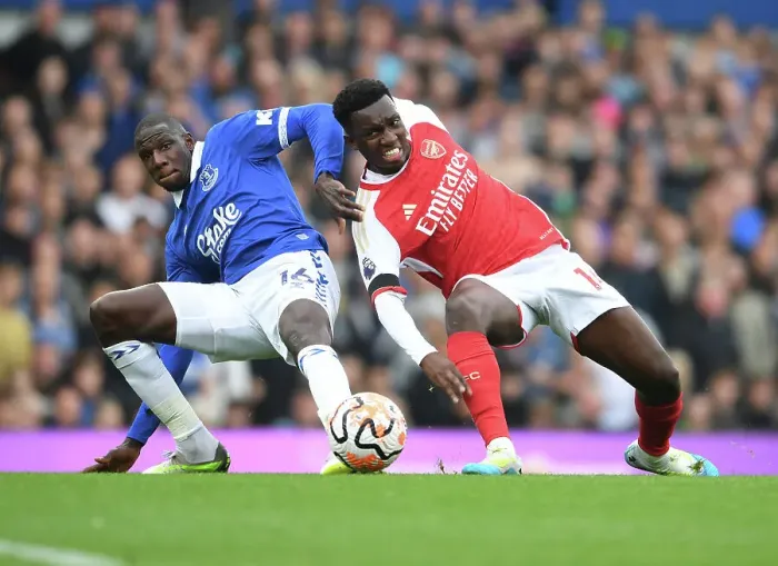 Framed Print : Clash at Goodison Park: Nketiah vs. Doucoure - Everton vs. Arsenal, Premier League 2023-24 Framed Print : Clash at Goodison Park: Nketiah vs. Doucoure - Everton vs. Arsenal, Premier League 2023-24