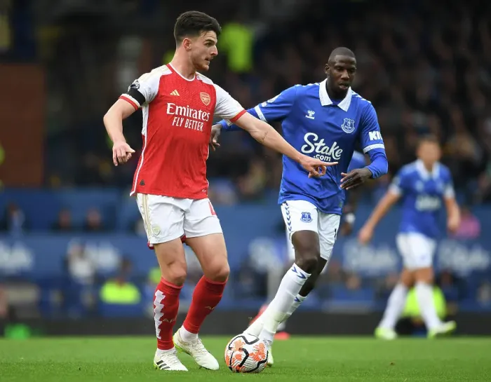 Framed Print : Clash at Goodison Park: Rice vs. Doucoure - Everton vs. Arsenal, Premier League 2023-24 Framed Print : Clash at Goodison Park: Rice vs. Doucoure - Everton vs. Arsenal, Premier League 2023-24