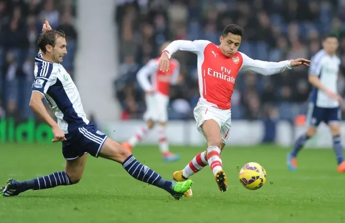 Framed Print : Clash at The Hawthorns: Alexis Sanchez vs. Craig Dawson