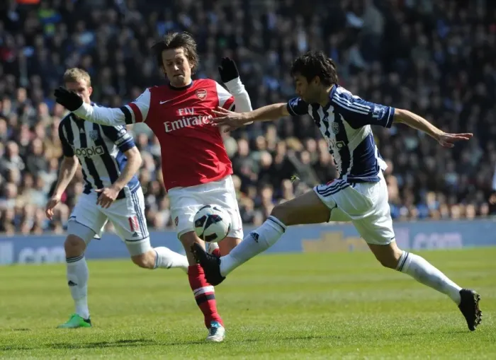 Framed Print : Clash at The Hawthorns: Rosicky vs. Yacob, Arsenal vs. West Bromwich Albion, Premier League, 2012-13 Framed Print : Clash at The Hawthorns: Rosicky vs. Yacob, Arsenal vs. West Bromwich Albion, Premier League, 2012-13